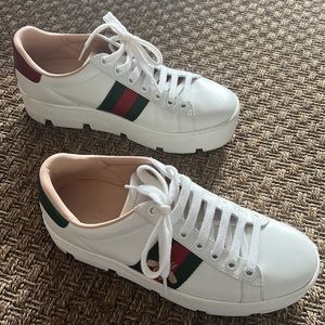 Gucci Ace platform sneakers. Lightly used.